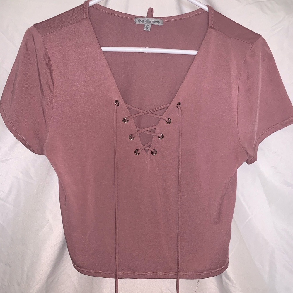 Dusty purple/pink tie-up tee